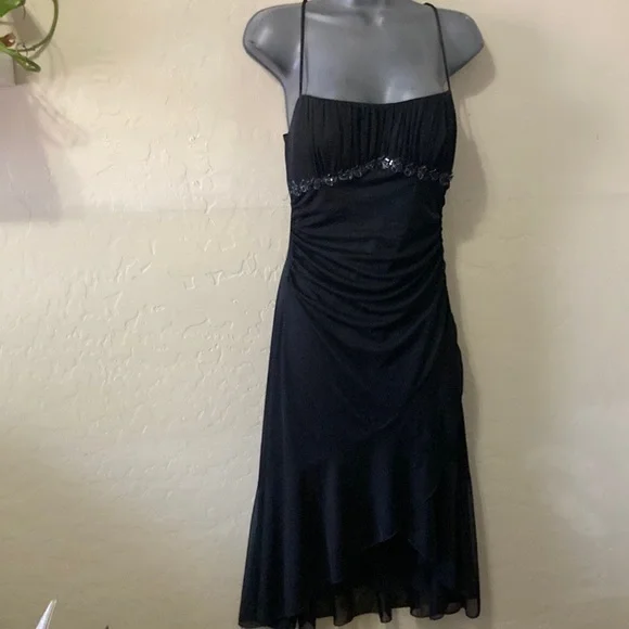 ruby rox prom dress Ruby Rox Party Dress Sz 3 Black Fit & Flare W Pink Crinoline Dance Prom  Retro